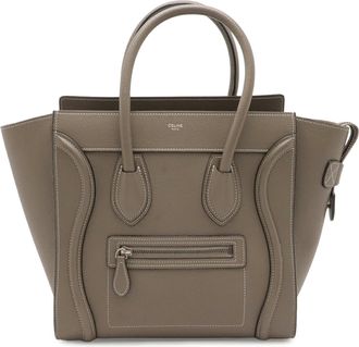 Celine Grayish Leather Handbag Tote Bag (Pre-Owned)