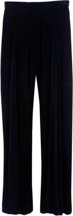 Saint Laurent Edition Soir Black Velvet Wide Leg Trousers Size S