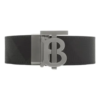 Burberry 26 Reversible Check TB Belt Charcoal Graphite 8065339