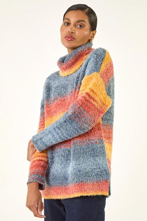 Roman Fluffy Stripe Knit Jumper