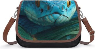 Generic Snake Palm Leaf Crossbody Bags for Women Shoulder Messenger Bag Purse Handbags