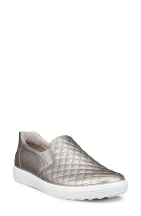 Ecco Soft 7 Slip-On Quilted Sneaker in Pure Cashmere Foil at Nordstrom, Size 10-10.5Us