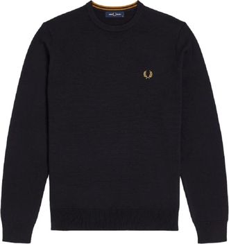 Fred Perry Klassieke trui met ronde hals - Heren - Sweatshirts - Blauw - 2XL - Katoen - Hoodies & sweatvesten