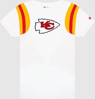 Starter Womens Kansas City Chiefs Short Sleeve Crew Neck Shirt In White