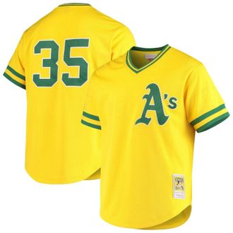 Mitchell & Ness Mens Mlb Authentic Rickey Henderson Oakland Jersey In Yellow