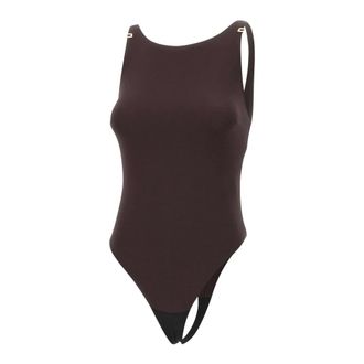 Elisabetta Franchi One-piece, female, Brown, Size: M Sleeveless Bodysuit