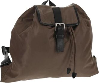 Prada Pre-owned Backpacks, female, Brown, Size: ONE SIZE Pre-owned Nylon Backpack