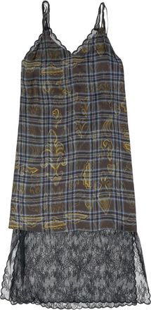 Bimba & Lola Geruite midi-jurk met kant - Blauw