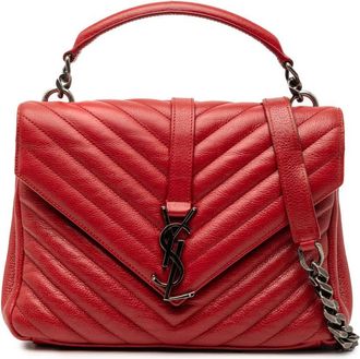 Saint Laurent Pre-owned Saint Laurent Medium Chevron Sheepskin Monogram College Satchel Ladies Z8VIIKZNJ1LQ4ZWF