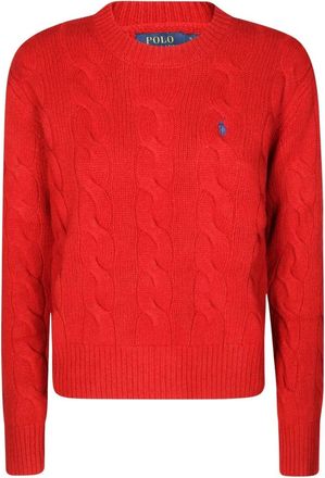 Ralph Lauren Jersey de Lana y Cachemira con Punto Trenzado - Knitwear - Mujer - Rojo - S
