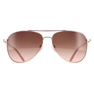 Calvin Klein Aviator Unisex Shiny Rose Gold Brown Gradient CK21306S Metal - One Size