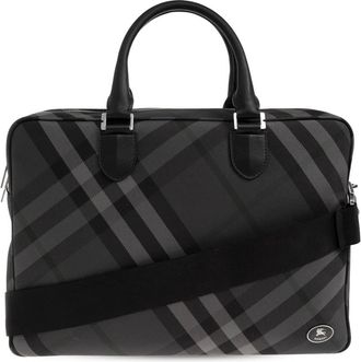 Burberry Laptop Bags & Cases, male, Gray, Size: ONE SIZE Grid Briefcase