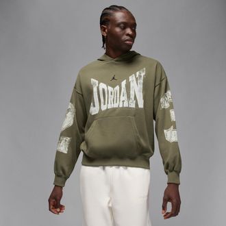 Nike Jordan Mens Jordan Brooklyn Collegiate Pullover Hoodie in Green | HV0093-222