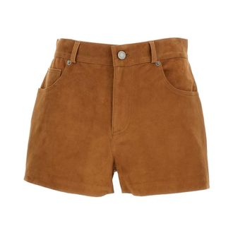 Haikure Short Shorts, female, Brown, Size: W30 Brit High-waist Suede Shorts