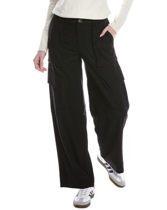 Vince Flannel Wide Leg Raver Wool-Blend Pant