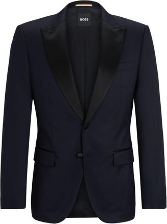 BOSS Slim-fit tuxedo jacket in wool serge