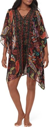 Miraclesuit Pluma Orla Metallic Caftan in Black/Multi at Nordstrom
