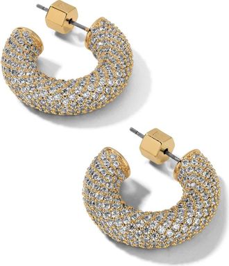 Miranda Frye Dolly Pavè Hoop Earrings in Gold at Nordstrom