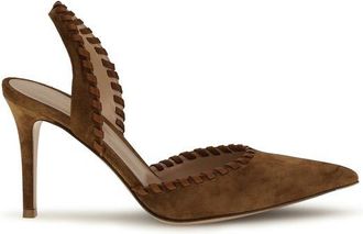 Gianvito Rossi Brown Calf Leather Bos Taurus High Heel Womens Pumps