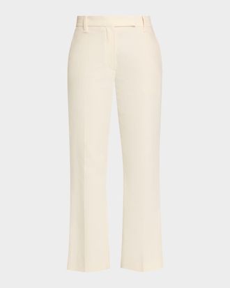 Brunello Cucinelli Stretch Cotton Gabardine Kickflare Ankle Cigarette Pants