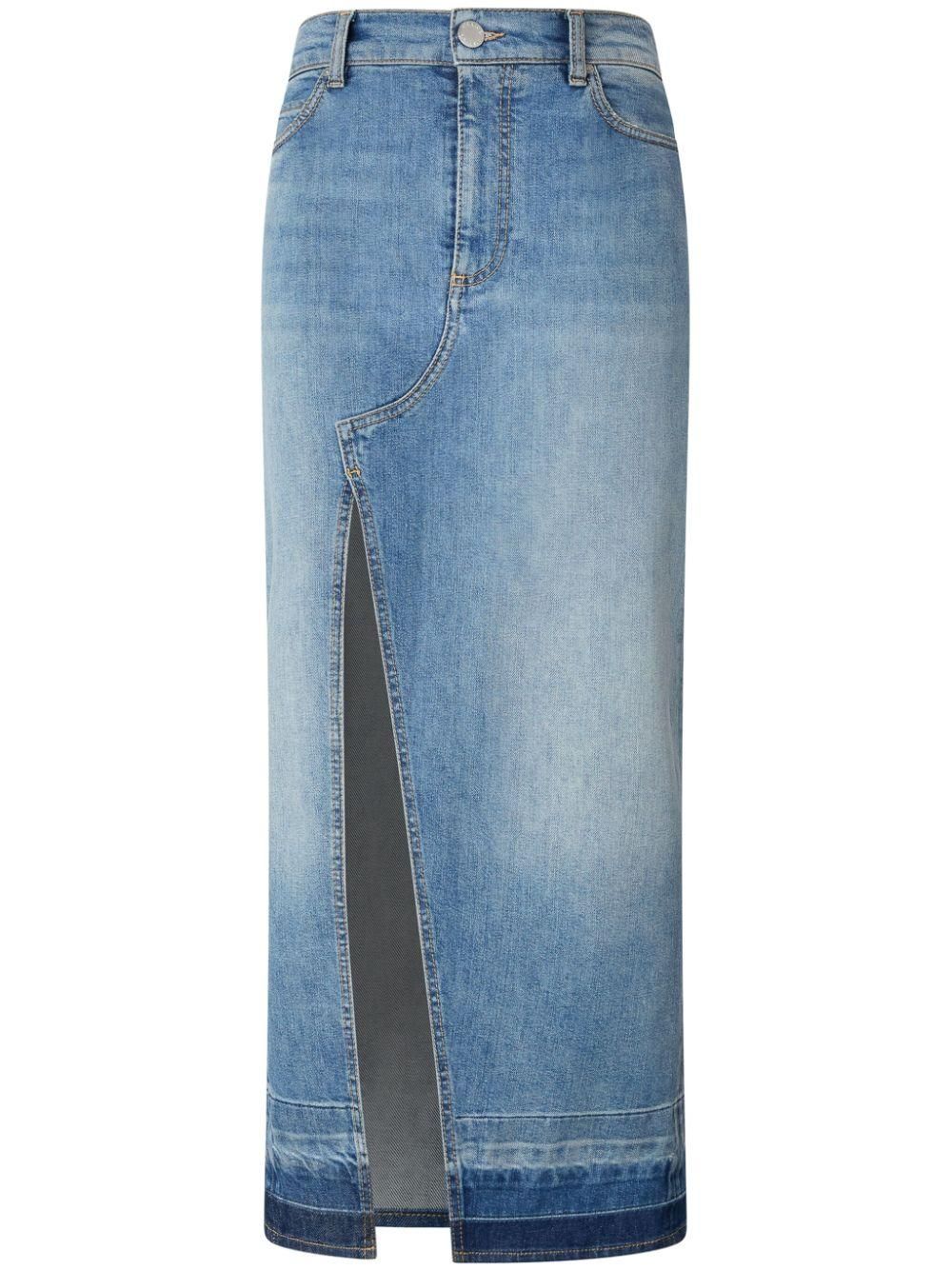 スカート PINKO 104647_A2DO_Z04 Skirts Denim skirt Pinko - Vintage Effect Denim Midi Skirt - Blue - Skirt