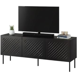 Dmora Mobile Porta tv Termoli, Modulabile, Cassetti, un Ripiano, 150.5x42x60h cm Nero