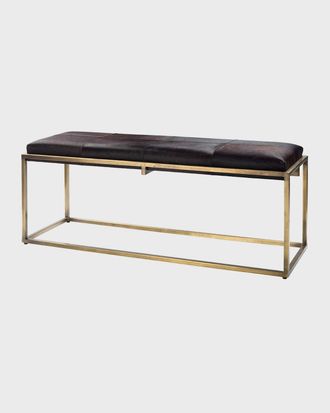 Jamie Young Co. Shelby Espresso Hair Hide Bench