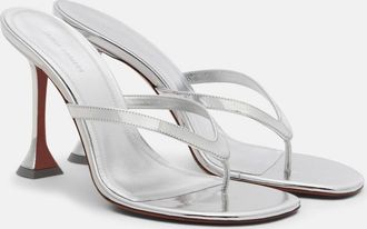 Amina Muaddi Juliette mirrored leather thong sandals