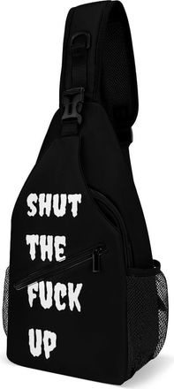 Generic Shut The Fuk Up Unisex Shoulder Bags Casual Crossbody Chest Bag Sling Backpack for Hiking Cycling Travel