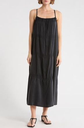 Eileen Fisher Smocked Cami Maxi Dress in Black at Nordstrom Rack, Size X-Large