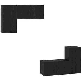 vidaXL Vidaxl - Conjunto de mueble de tv 4 pcs Roble negro 60 x 30 x 30 cm