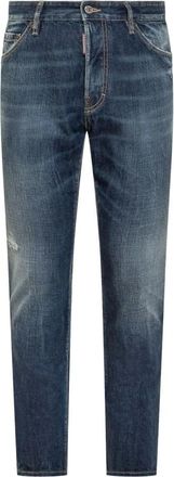Dsquared2 Cool Guy Distressed Gewassen Jeans - Heren - Slim Fit Jeans - Blauw - S - Jeans