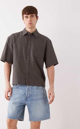 Weekday Pantaloncini di jeans oversize lavaggio azzurro-Blu