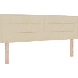 vidaXL Box Spring Bed with Mattress Cream 90x200 cm Fabric Cream vidaXL