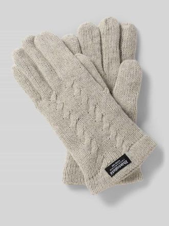 Eem Fashion Handschuhe mit Label-Detail in Hellgrau, Gr&ouml;&szlig;e L