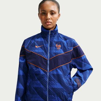 Nike FFF Windrunner Nike Womens Soccer UV Woven Jacket in Blue | IB6261-480