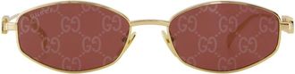 Gucci All Over Metal Frames 02S - Dames - Accessoires - Geel - Maat: 55 MM Nylon