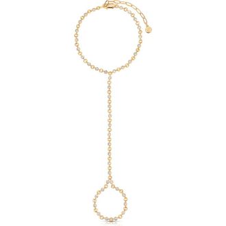 Ettika Crystal Bezel Hand Chain in Gold at Nordstrom