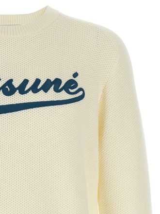 Maison Kitsun&eacute; Kitsune Varsity Sweater - White