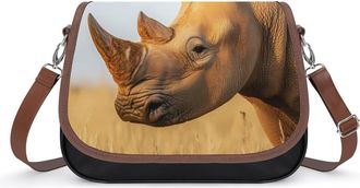 Generic Rhinoceros Rhino Crossbody Bag Womens Handbag PU Message Bags Shoulder Purse with Adjustable Strap