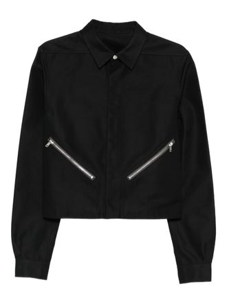 Rick Owens zip tour shirt jacket - men - Organic Cotton/Recycled Polyamide - 50 - Black
