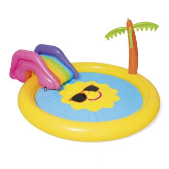 OEM Zona De Juegos Con Piscina Infantil Sunny Island De 237 X 201 X 104 Cm Con Tobog&aacute;n Y Aspersor