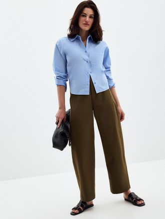 Contemporaine Womens Cotton-lyocell chino pant Fit: Barrel leg, high rise