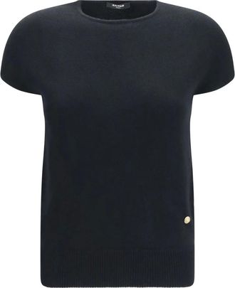 Balmain Maglione Senza Maniche in Lana e Cashmere - - Knitwear - Donna - Nero - XS