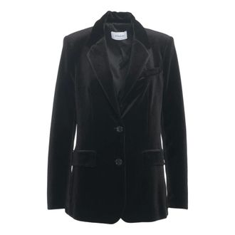 Gender Blazers, female, Black, Size: S Elegant Velvet Blazer Nero Aw25
