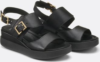 Mjus Sandalen met sleehak, in leer