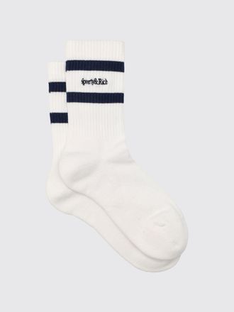 Sporty & Rich Calze a coste da bambino a righe con logo ricamato