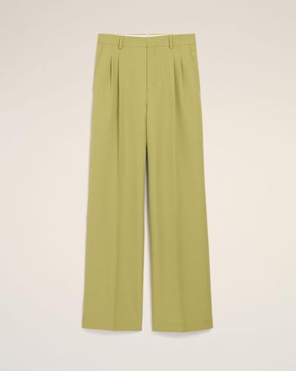 Ami Green New Wool Low Waist Wide Trousers Green - 36 - for Men