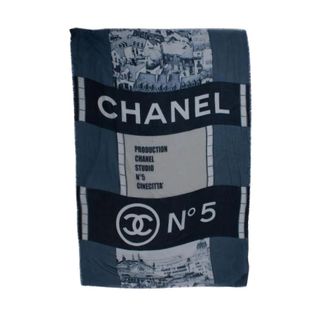 Chanel Accessoires, Dames, Blauw, ONE Size, Kasjmier, CC Cinema Sjaal