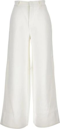 Max Mara Broeken, Dames, Wit, S, Katoen, Merlot Broeken